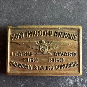 American Bowling Congress Youth 1962-1963 Brass Belt Buckle League Award